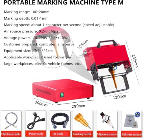 GAYAYAS Tragbare pneumatische Graviermaschine, pneumatische Nadelpräger-Markierungsmaschine, Gravurtiefe 0,01-1 mm, für VIN-Codes, Fahrgestellnummern,TypeM GAYAYAS Tragbare pneumatische Graviermaschine, pneumatische Nadelpräger-Markierungsmaschine, Gravurtiefe 0,01-1 mm, für VIN-Codes, Fahrgestellnummern,TypeM von GAYAYAS