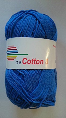 G-B Wolle Cotton 8 100 % Baumwolle, Farbe:1220 royal von GB Wolle