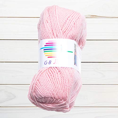 GB Wolle Jil 100% Schurwolle Filzfrei Strickwolle Strickgarn Häkelgarn 50g 125m (4309 rose) von GB Wolle