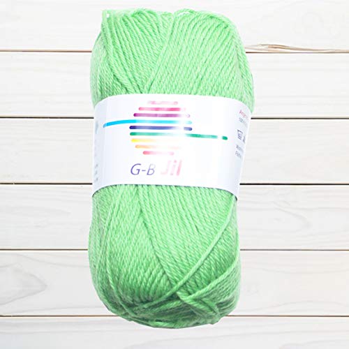 GB Wolle Jil 100% Schurwolle Filzfrei Strickwolle Strickgarn Häkelgarn 50g 125m (4570 apfelgrün) von GB Wolle