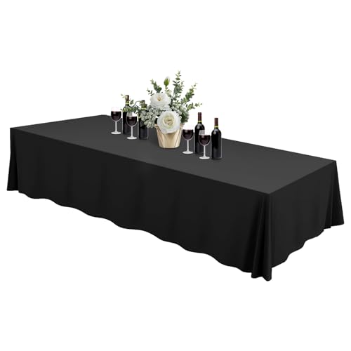 GBACHOOSE Tischdecke Schwarz, Tischdecke Abwaschbar, Tischtuch Rechteckig, Abwaschbare Tischdecke, Groß Tischdecke 228 x 336 cm für Klapptisch, Tapeziertisch, Outdoor, Esszimmer, Hochzeit, Garten von GBACHOOSE