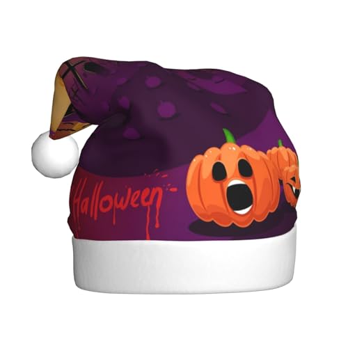 GBCDEDSL Happy Halloweenhat Erwachsene Plüsch Weihnachtsmütze Halloween Geburtstag Party Hut von GBCDEDSL