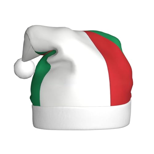 GBCVXZ Italien-Flagge, Plüsch-Weihnachtsmütze, Urlaubsparty-Dekoration, leicht, warm, Weihnachtsmütze, Bühnendekoration, Clownhut, Neujahrsmütze von GBCVXZ