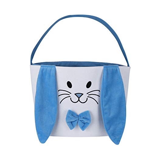 Osterkörbchen Osterkorb Kinder Osternest Korb Häschen-Stoffkörbe Taschen Häschenohr-Baumwoll-Ostertasche Osterhasen-Taschen Haushalt & Organisatoren Deckentasche Osterkorb Mit Henkel (Blue, One Size) von GBEN