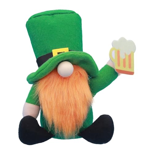 St. Patrick's Day Frühlingsdeko Grüner Glück Grün Koboldwichtel Plüsch Puppe Dekor Kleeblatt Handgemachte Für Irish Festival Grün Deko Figuren Irland Deko Wichtel von GBEN