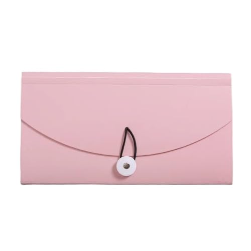 Dateiordner 13 Taschen, Karten- und Tickethalter, Organizer, Bürobedarf, B6 PP-Aktenordner, Dokumententasche, Quittungsdatei, Erweiterungsbrieftasche, Rechnungsordner Ordner(Pink) von GBEVAUEIO