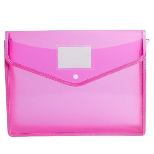 Dateiordner PVC-Tasche mit großer Kapazität, wasserdichte Dokumententasche, A4-Aktenordner, Datei-Organizer, Umschlagordner, Schule, Bürobedarf, Organisatoren Ordner(Pink) von GBEVAUEIO