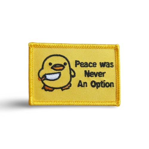 GBJUK Gelbe Ente Peace was Never an Option bestickter Aufnäher zum Aufbügeln oder Aufnähen von GBJUK