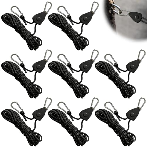 8 Stück 2M Reflektierend Abspannseile Seil mit Seilspanner: 4mm einstellbare Seil Ratsche, Rope Seilratsche mit Haken mit Spanner Einsteller für Zelt Zeltplane Camping, Schwarz 8 Stück 2M Reflektierend Abspannseile Seil mit Seilspanner: 4mm einstellbare Seil Ratsche, Rope Seilratsche mit Haken mit Spanner Einsteller für Zelt Zeltplane Camping, Schwarz von GBKDQQ