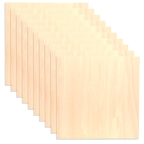 GBKDQQ 10 Stück Lindenholz, Balsaholz Platten Sperrholz 200 * 200 * 2mm Holzplatten zum Basteln Bastelholzplatten Ideal für Laserprojekte, DIY Modell, Kunst und Handwerk, Gemälde von GBKDQQ