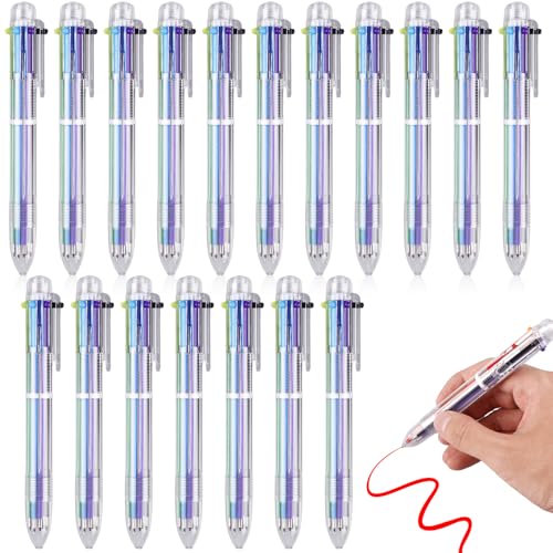 GBKDQQ 24 Stück 6 in 1 Mehrfarbige Kugelschreiber, Retractable Multicolor Stifte, Bunte Kugelschreiber, Kugelschreiber Mehrfarbig für Büro, Schulbedarf, Kinder, Geschenk und Krankenschwestern von GBKDQQ