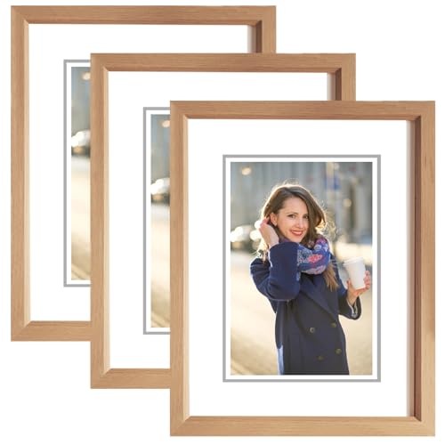 GBKDQQ 3er Set Holz Fotorahmen, 15x20 cm Bilderrahmen Einfacher Bilderrahmen Art Deco Bilderrahmen Fotogalerie Portraitrahmen Rahmen, Geeignet für Schlafzimmer Wohnzimmer Flur von GBKDQQ