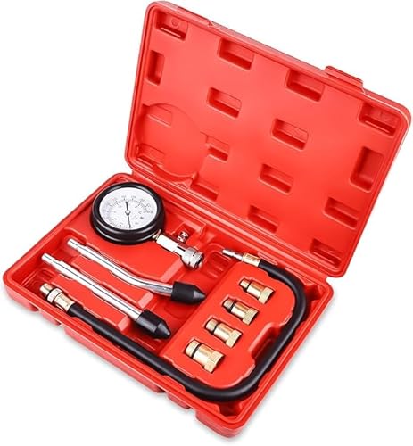 Kompressionstester Set: Kompression Tester Kit Kompressionsmessgerät Zündkerze Tester Kompressionsprüfer Kompression prüfen meßen Kfz M10 M12 M14 M18 Manometer Tool Set von GBKDQQ