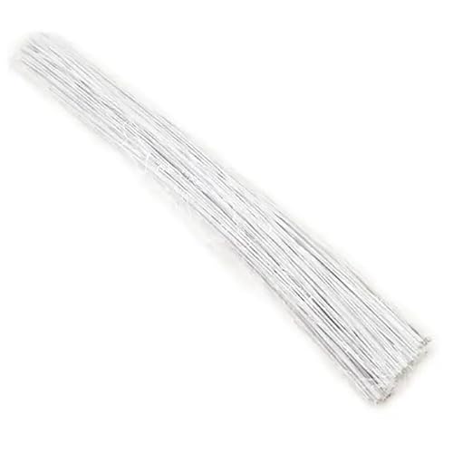 GBYUHAIJUN Blumendraht 50 Teile/Satz Papier Blumendraht 0,45mm/0,0177 Zoll Durchmesser 36cm Langer Eisendraht Verwendet for DIY Nylon Blumenherstellung(White) von GBYUHAIJUN