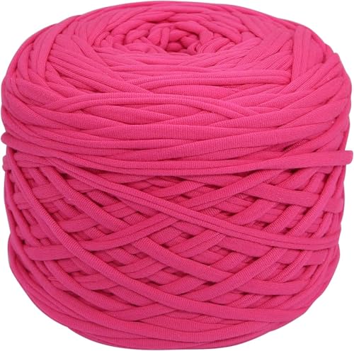 GBYUHAIJUN Dickes Baumwollgarn für Strickwaren, 400 g/Stück, Garn für T-Shirts, elastischer Stoff für Handarbeiten, Tasche, Decke, Häkelnadel, Farbe: Rot von GBYUHAIJUN