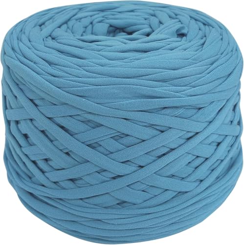 GBYUHAIJUN Dickes Baumwollgarn für Strickwaren, 400 g/Stück, Garn für T-Shirts, elastischer Stoff für Handarbeiten, Tasche, Decke, Kissen, Häkelnadel (blau) von GBYUHAIJUN