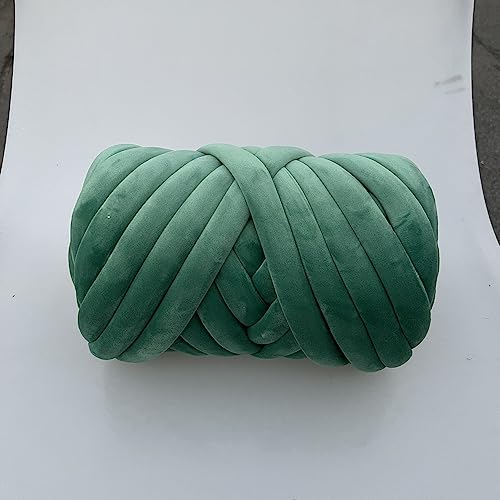 GBYUHAIJUN Grobes Baumwollgarn 1 kg 1000 g Super Velvet Chunky Dicke Riesengarn weiße Tasche zum Stricken von Hand DIY weicher Arm große Decke Teppich (Grün 1 kg) von GBYUHAIJUN