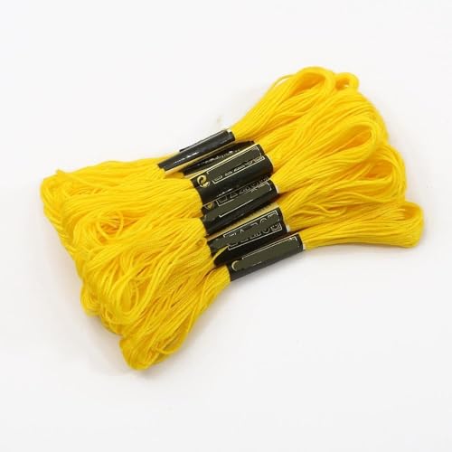 GBYUHAIJUN Kreuzstichfäden 5/10 stücke Multicolor Floss Kreuzstichfäden Baumwollnähstränge Stickgarn DIY Nähwerkzeug(Yellow,10pcs) von GBYUHAIJUN