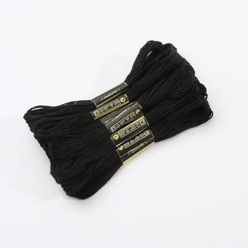 GBYUHAIJUN Kreuzstichfäden 5–10 Stück Stickgarn Kreuzstich Baumwolle Stickgarn Floss Nähen Stränge Handwerk(Black,10pcs) von GBYUHAIJUN