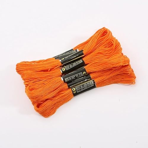 GBYUHAIJUN Kreuzstichfäden 5–10 Stück Stickgarn Kreuzstich Baumwolle Stickgarn Floss Nähen Stränge Handwerk(Orange,10pcs) von GBYUHAIJUN