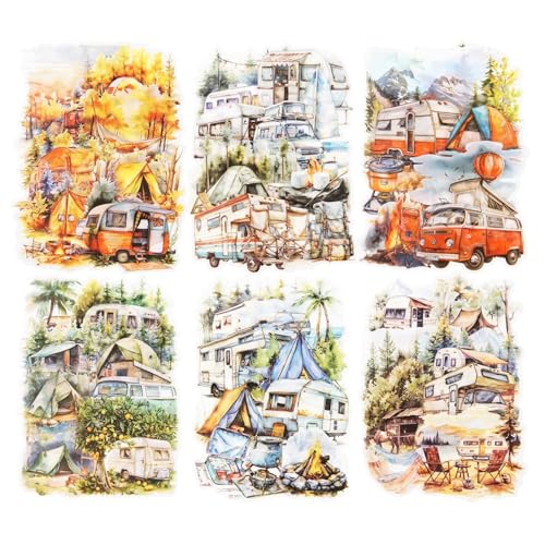 GBYUHAIJUN Sticker,Stickers Forest Journey Camping PET-Aufkleber, 120 Stück Outdoor-Abenteuer-Ephemera for Scrapbooking, Journaling, DIY-Bastelarbeiten und Kunstbedarf von GBYUHAIJUN