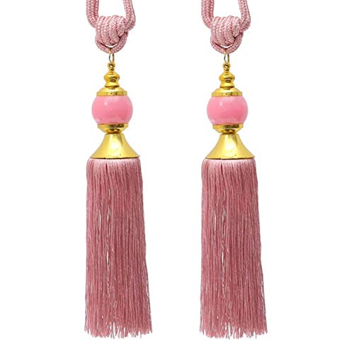 GBZIJIE Raffhalter für Vorhänge,Vorhang Raffhalter 2 PC/Pair Vorhang Raffrosetten Wulstige Troddel-Vorhang Tieback dekorative Vorhang Tie Vorhänge Schnalle Seil Wohnaccessoires(Pink) von GBZIJIE