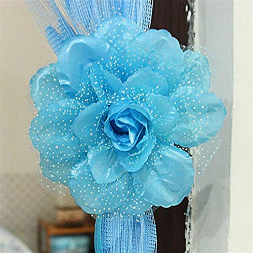 GBZIJIE Raffhalter für Vorhänge,Vorhang Raffhalter 2 PCS 13CM Big Peony Blumen-Vorhang-Clip binden zurück Rahmen Zurück Krawatte Startseite Vorhang dekorative Gürtel(Blue) von GBZIJIE