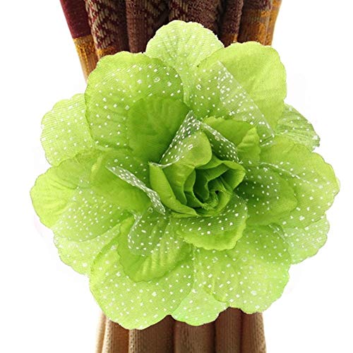 GBZIJIE Raffhalter für Vorhänge,Vorhang Raffhalter 2 PCS 13CM Big Peony Blumen-Vorhang-Clip binden zurück Rahmen Zurück Krawatte Startseite Vorhang dekorative Gürtel(Green) von GBZIJIE