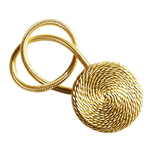 GBZIJIE Raffhalter für Vorhänge,Vorhang Raffhalter 3 stücke Kurze geflochtene Vorhang Schnalle Makaron magnetriemen hängende kugelvorhang Spiel Seil beitrückvorhänge Halter schnallen(Gold) von GBZIJIE