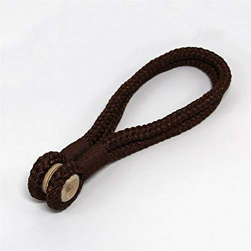 GBZIJIE Raffhalter für Vorhänge,Vorhang Raffhalter 4 Pc Vorhang Tieback Raum Zubehör Vorhang Inhaber Buckle Bandage hängender Kugel Vorhänge Clips Raffrosetten Seil(Brown) von GBZIJIE