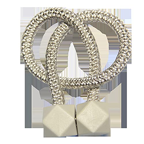 GBZIJIE Raffhalter für Vorhänge,Vorhang Raffhalter 4 stücke Magnete Vorhangclip Rineback Dekoration Würfel Hängende Kugelvorhang Halter Seil Riemen Holdbacks Raumzubehör(LightBeige) von GBZIJIE