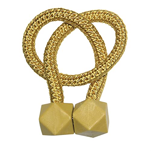 GBZIJIE Raffhalter für Vorhänge,Vorhang Raffhalter 4 stücke Magnetische Vorhang Raffriges Clip Schnalle Cube Vorhang Halter Dekor Hängende Kugel Seil Riemen Holdbacks Zimmer Zubehör(Gold) von GBZIJIE