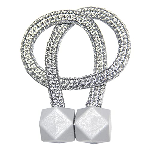 GBZIJIE Raffhalter für Vorhänge,Vorhang Raffhalter 5 stücke Magnet Vorhang Rinderback Cube Ball Schnalle Vorhang Magnetische Krawattenrücken Holdback Zubehör Vorhänge Halter Seilriemen(Silver) von GBZIJIE