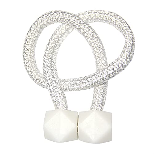 GBZIJIE Raffhalter für Vorhänge,Vorhang Raffhalter 5 stücke Magnet Vorhang Rinderback Cube Ball Schnalle Vorhang Magnetische Krawattenrücken Holdback Zubehör Vorhänge Halter Seilriemen(White) von GBZIJIE