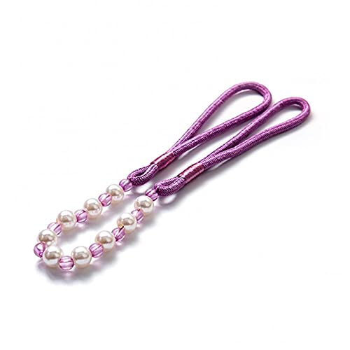 GBZIJIE Raffhalter für Vorhänge,Vorhang Raffhalter 6 stücke Punch perlen Perle Magnetische Vorhang Raffriges Seil Schnalle Halter Strap Decor(Light Purple) von GBZIJIE