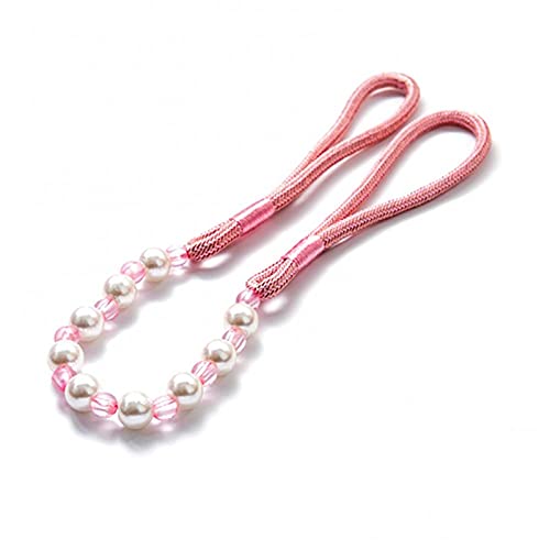 GBZIJIE Raffhalter für Vorhänge,Vorhang Raffhalter 6 stücke Punch perlen Perle Magnetische Vorhang Raffriges Seil Schnalle Halter Strap Decor(Pink) von GBZIJIE