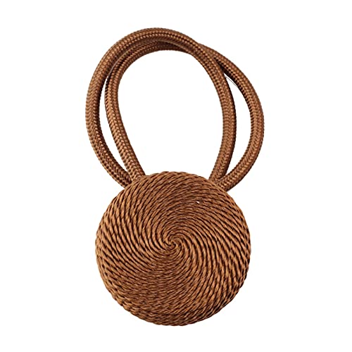 Raffhalter für Vorhänge,Vorhang Raffhalter 3 stücke Magnetfeld Vorhang Raffa Raum Zubehör Makaron Gold Vorhänge Clip Home Decor Vorhanghalter Schnallen Strap Seil Krawatte Zurück(Light Coffee) von GBZIJIE