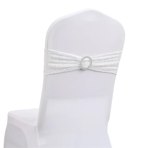 10/50 stücke Pailletten Stuhl Schärpen for Party Abendessen Bankett Stuhl Abdeckungen Dekoration Stretch Stuhl Bogen Stuhl Zurück Blume Stuhl Bands Chiffon Stuhl Schärpen für Hochzeit(White,50pcs) von GCYEIDMA