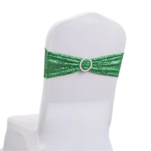 10/50 stücke Pailletten Stuhl Schärpen for Party Abendessen Bankett Stuhl Abdeckungen Dekoration Stretch Stuhl Bogen Stuhl Zurück Blume Stuhl Bands Chiffon Stuhl Schärpen für Hochzeit(Green,50pcs) von GCYEIDMA