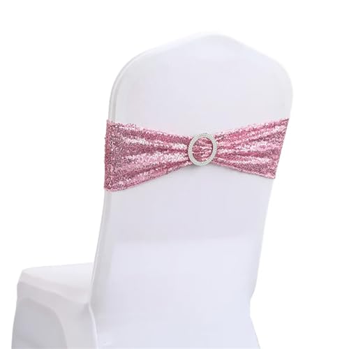 10/50 stücke Pailletten Stuhl Schärpen for Party Abendessen Bankett Stuhl Abdeckungen Dekoration Stretch Stuhl Bogen Stuhl Zurück Blume Stuhl Bands Chiffon Stuhl Schärpen für Hochzeit(Rose Pink,50pcs) von GCYEIDMA