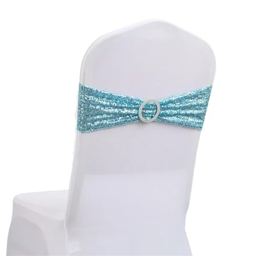 10/50 stücke Pailletten Stuhl Schärpen for Party Abendessen Bankett Stuhl Abdeckungen Dekoration Stretch Stuhl Bogen Stuhl Zurück Blume Stuhl Bands Chiffon Stuhl Schärpen für Hochzeit(Sky blue,50pcs) von GCYEIDMA