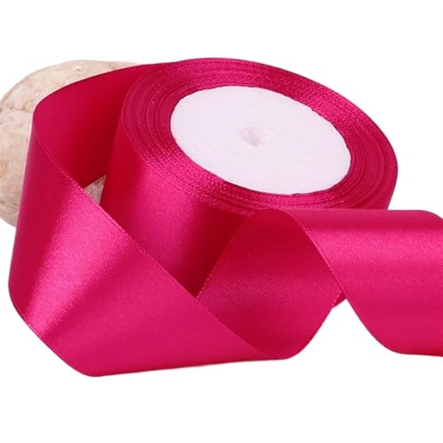 Bänder Zum Basteln 4 cm Satinband Bunte Stoffrose DIY Sachen F Kreatives Geschenk Blumenstrauß Wrapping Bowtie Hearbraid Stirnband Schmuck(Pink,4cm 220M 10rolls) von GCYEIDMA