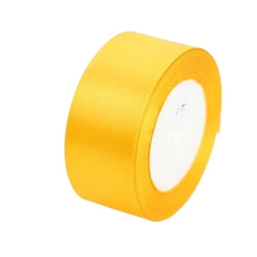 Bänder Zum Basteln Satinbänder for Basteln, Schleifen, handgefertigt, Geschenkverpackung, Weihnachten, Hochzeit, dekoratives Band(Golden Yellow,50mm Wide) von GCYEIDMA