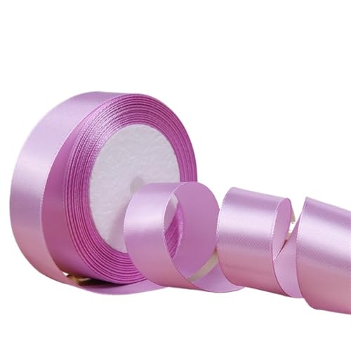 Bänder Zum Basteln Silbergraue Satinbänder, 22 Meter/Rolle, Geschenkband for Weihnachten, Halloween, Hochzeit, Geburtstag, Party(Pink Purple,10mm) von GCYEIDMA