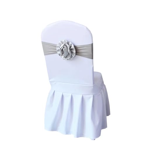 Stuhl Schärpen Krawatte Gaze Knoten Abdeckung Blume Zurück Elastische Band Grenadine Gürtel Schleife for Bankett Hochzeit Party Event Esszimmer Dekoration Chiffon Stuhl Schärpen für Hochzeit(Gray) von GCYEIDMA