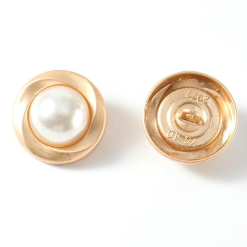 GDBZS 10 Stück 25 mm Perlenschaftknöpfe aus Metall für Kleidungsstücke, Kleidung, Knöpfe, Zubehör, passend für Nähen, Scrapbooking, Kleidungsstücke, DIY-Dekoration von GDBZS