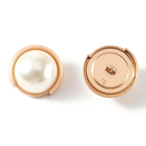 GDBZS 10 Stück 25 mm Perlenschaftknöpfe aus Metall für Kleidungsstücke, Kleidung, Knöpfe, Zubehör, passend für Nähen, Scrapbooking, Kleidungsstücke, DIY-Dekoration von GDBZS