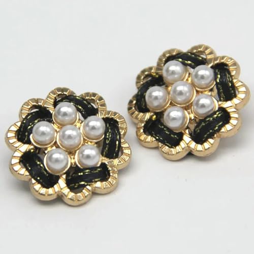 GDBZS 6 Stück 25 mm große Vintage-Luxus-Damenmantel-Perlenknöpfe zum Nähen von Retro-Blazern, Anzug, Kleidern, handgefertigt, Handarbeiten, DIY-Handwerk von GDBZS