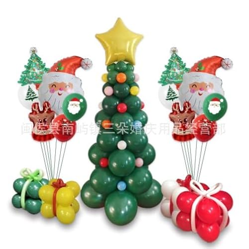 71 Stück Weihnachtsdeko Luftballons Set Weihnachten Ballons Girlande Aluminium-Ballon-Weihnachtsmann Christmas Deko Xmas Grün Rot Latex Luftballon Christmas Neujahr Winter Party Dekoration von GDFJBG