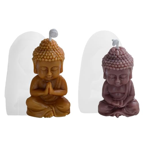 2 Stück Kerzen Silikonform, Buddha Statue Silikonform, Buddha Kerzenform, Silikonformen GießFormen Buddhismus Buddha-Statue Für Herstellung Von Kerzen, Seife Kerzen Machen Handwerk Ornamente von GDJIAJT